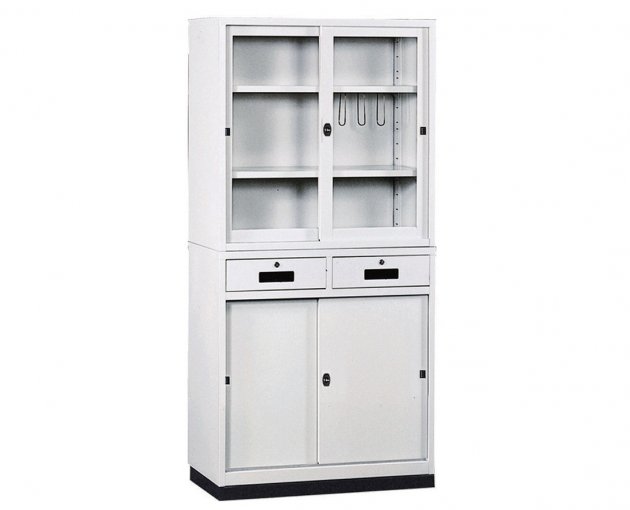 3*6中二屜公文櫃(玻璃直框)